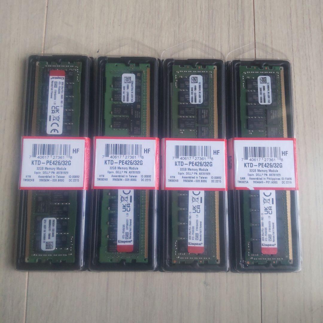 KTD-PE246/32G DDR4 32GB メモリ 4枚セット、中古美品 KTD-PE246/32G DDR4 32GB メモリ 4枚セット、中古美品 KTD-PE246/32G