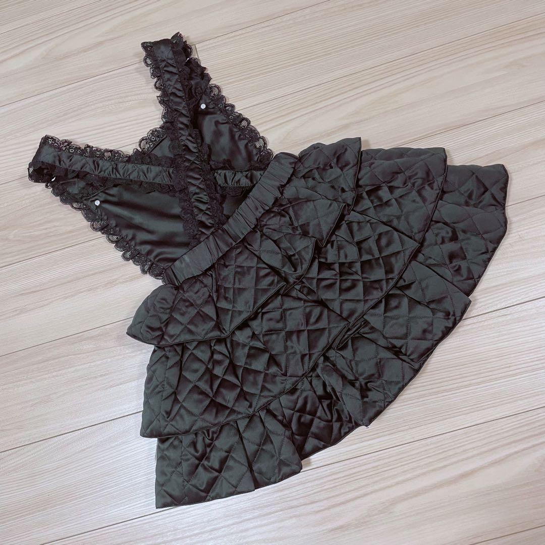 送料無料 美品 dimmoire キルティングサロペット ジャンバースカート