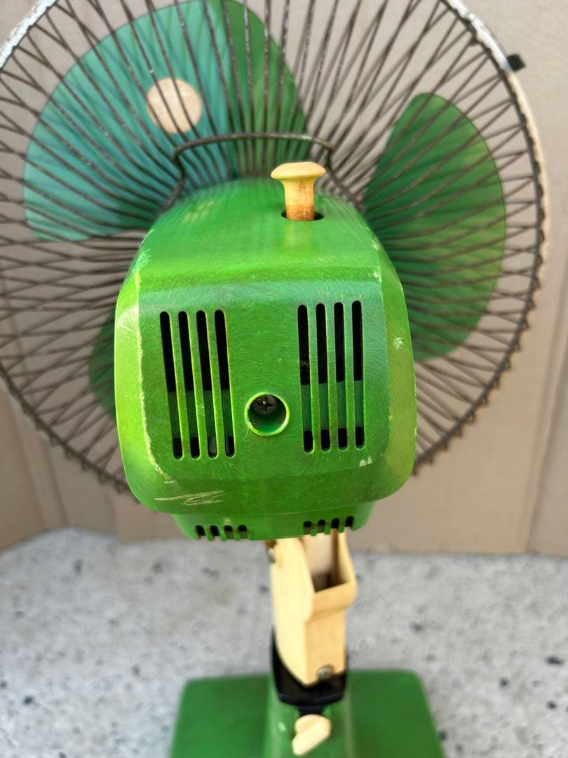 3枚羽 扇風機 日立 H-30TH グリーン 緑 昭和 レトロ アンティーク