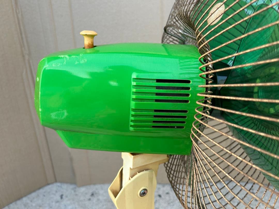 3枚羽 扇風機 日立 H-30TH グリーン 緑 昭和 レトロ アンティーク