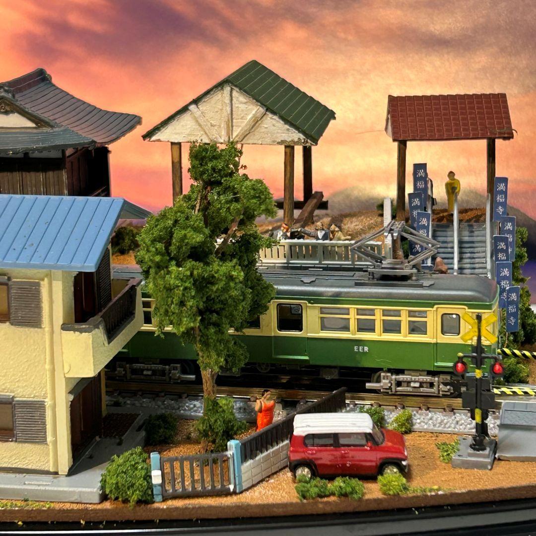 ♥YOU♥様 ご予約品 江ノ電腰越 満福寺と踏切 鉄道ジオラマ