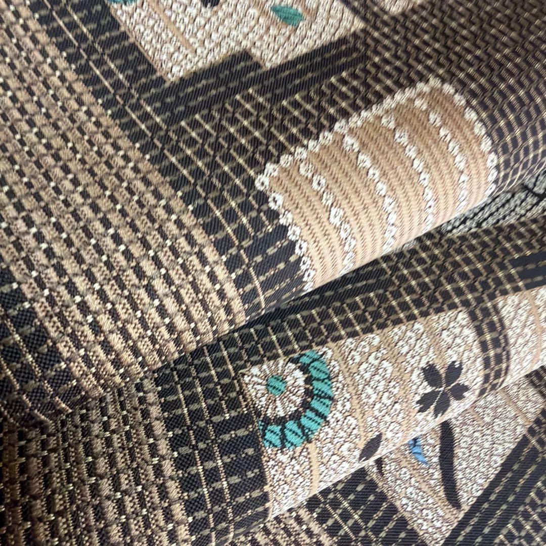 証紙あり　正絹　リバーシブル　本場筑前博多織《源氏香　歌舞伎隈取》