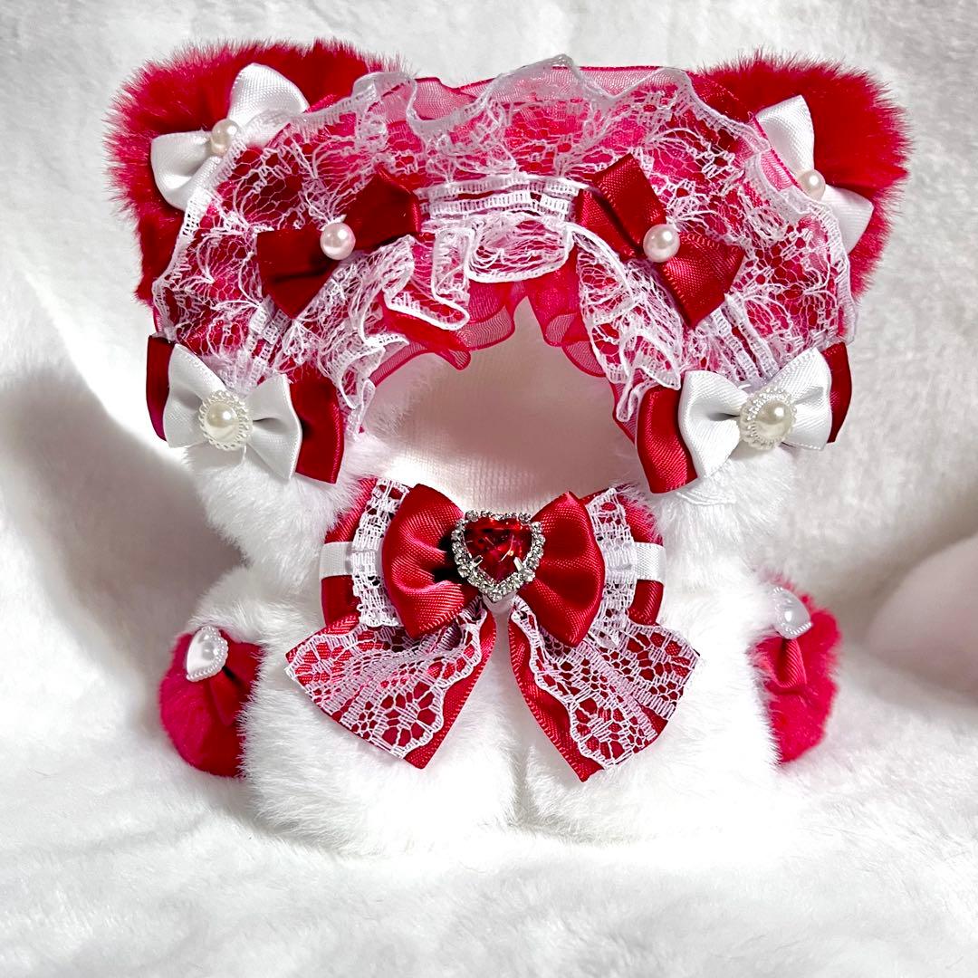 ぬい服 着ぐるみ にじぱぺっと 10cm 11cm おすわり 猫 赤 - メルカリ