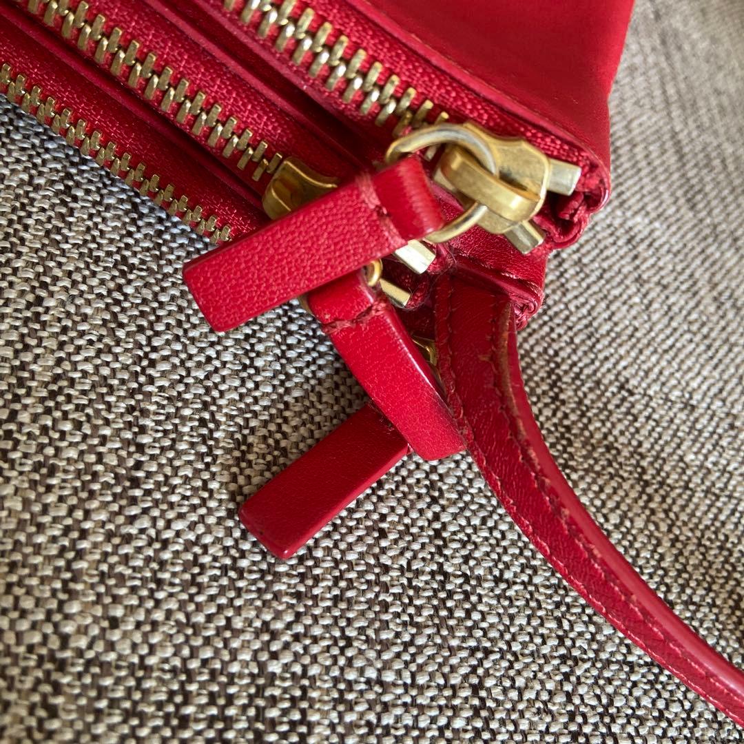 CELINE セリーヌ ショルダーバッグ トートバッグ トリオ 赤 レザー