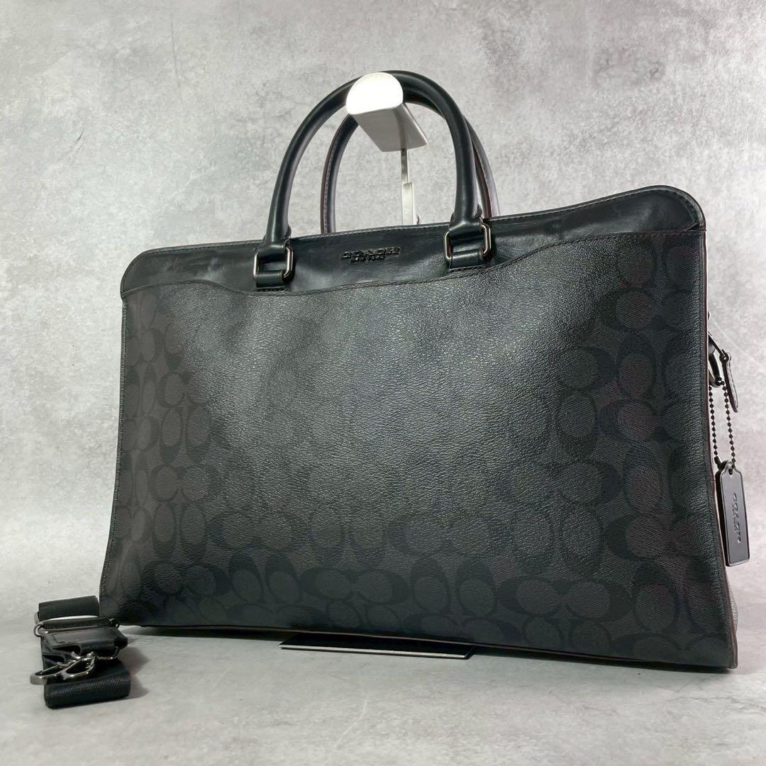 コーチ　2way ビジネスバッグ　シグネチャー PVC レザー　ブラック コーチ(COACH) シグネチャー(Signature) ビジネスバッグ・ブリーフ