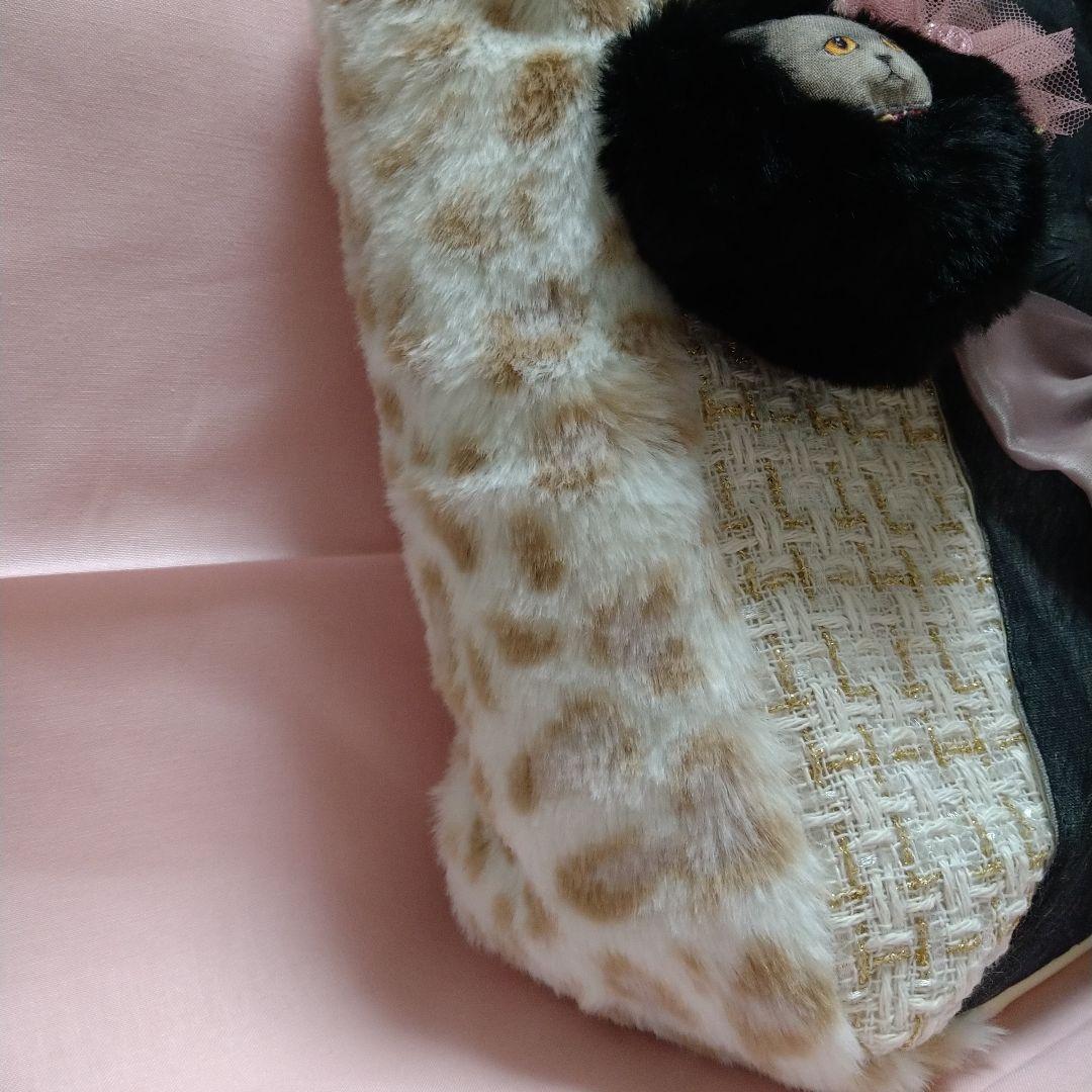 ゆ*ら様 コヤンイサムチョン☆横長トートバッグ ユキヒョウファー