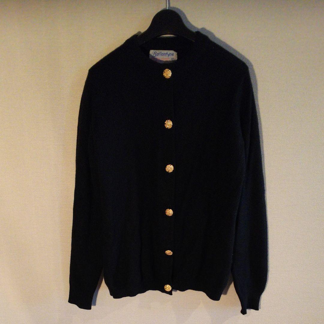 Ballantyne 100%カシミア 黒 カーディガン サイズ42 バランタイン