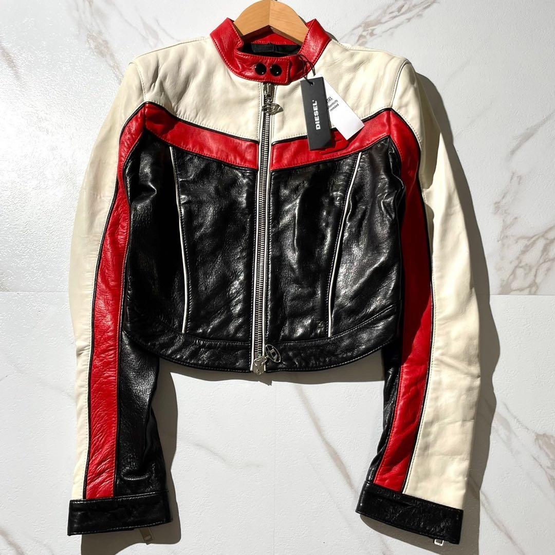 未使用 定価22万 ディーゼル Dロゴ ライダース レザージャケット