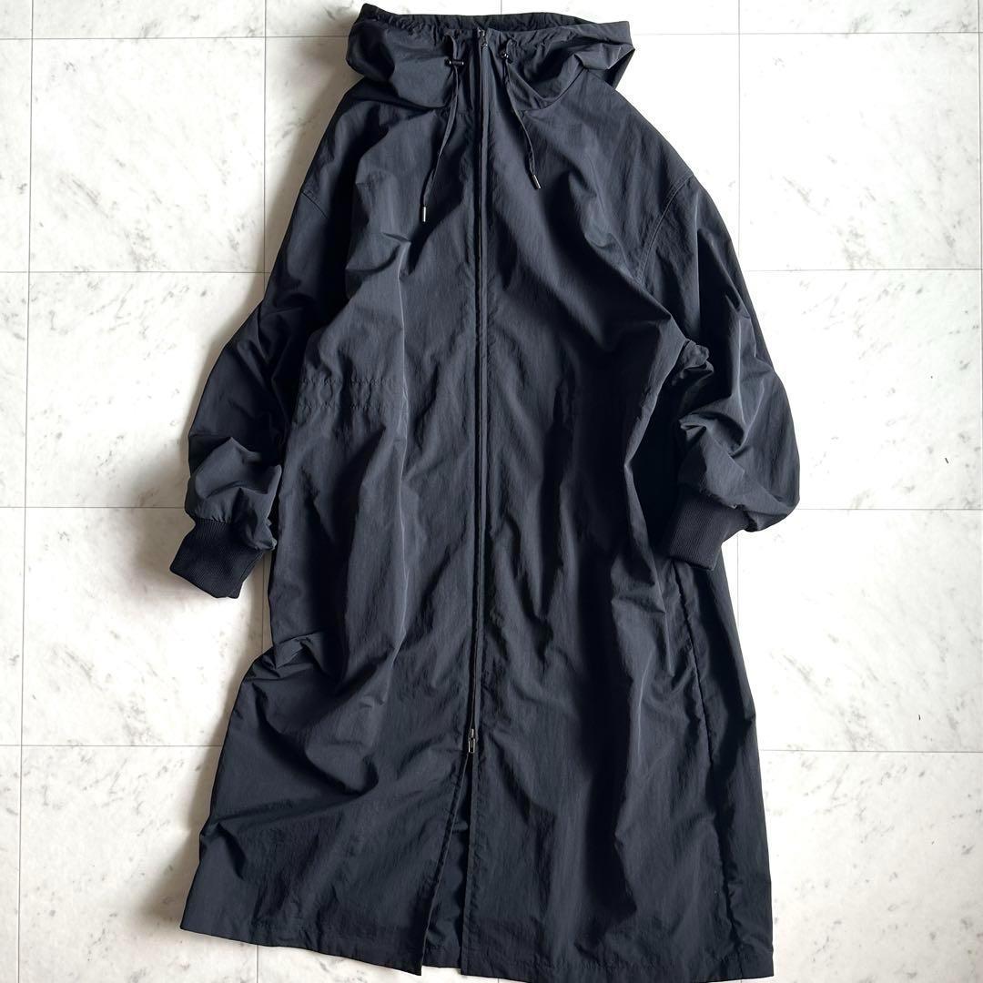 極美品 アイシービー 撥水 大きいサイズ44 ロングマウンテンパーカー 黒