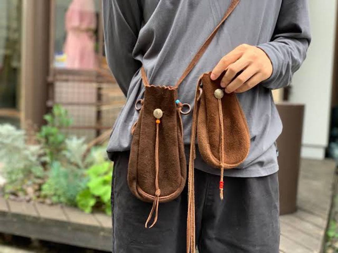 goro's (ゴローズ)ディアスキンショルダーバッグ 巾着ポーチ ブラウン