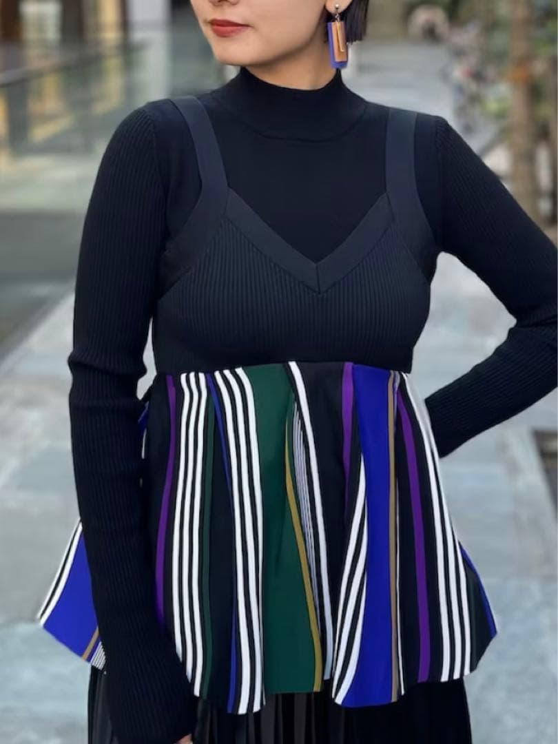 un3d アンスリード マルチストライプニットビスチェ - メルカリ