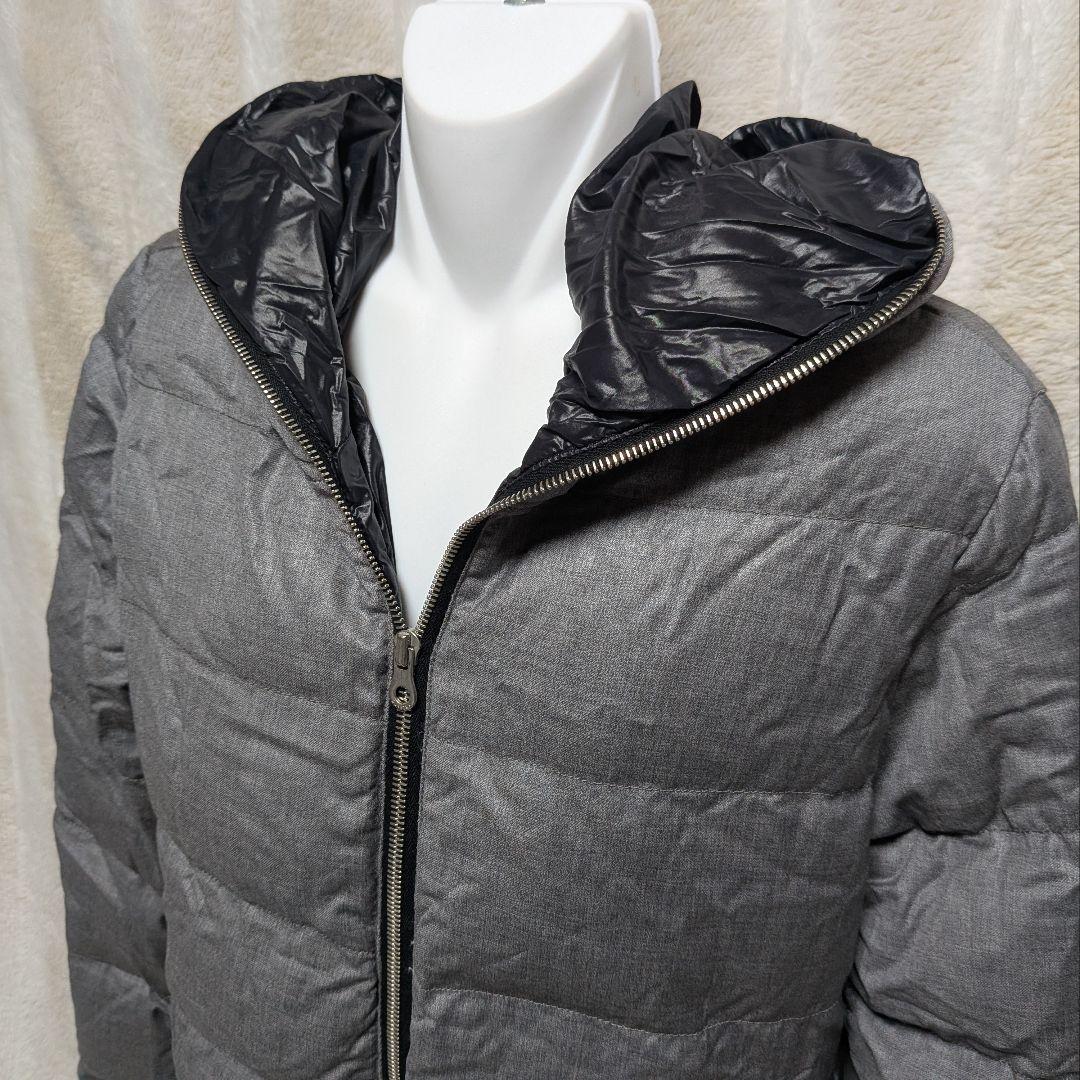 DUVETICA☆グレー フード付き ダウンジャケット レディースL