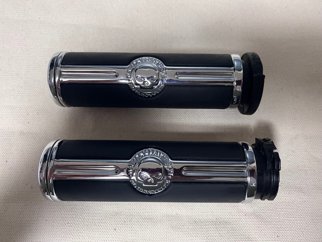 ハーレーグリップ ウィリーG スカル ハンドグリップ ケーブル