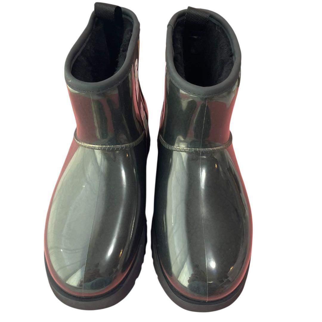 MT様綺麗 アグ UGG クラッシッククリアミニ レインブーツ ブラック24cm