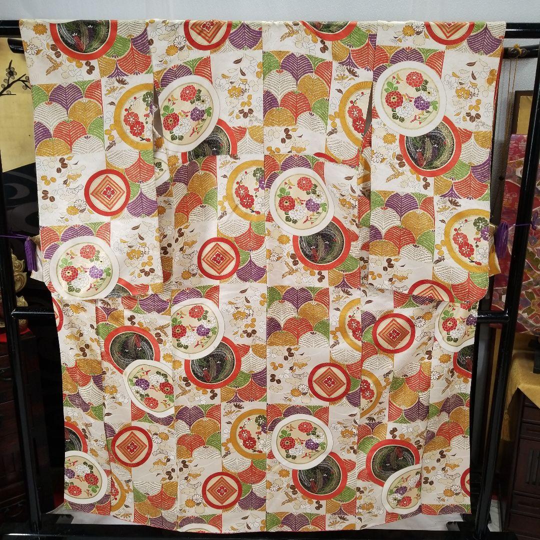 fs136 訳有特価 小～中振袖 縁起柄 豪華 金糸 多色 正絹 - メルカリ