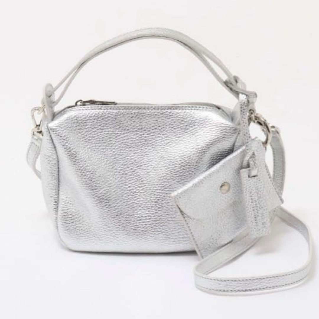 【美品】MARCO MASI ボックストートバッグ　2way シルバー MARCO MASI（マルコマージ） シルバーバッグ トートバッグ 2WAY 2762