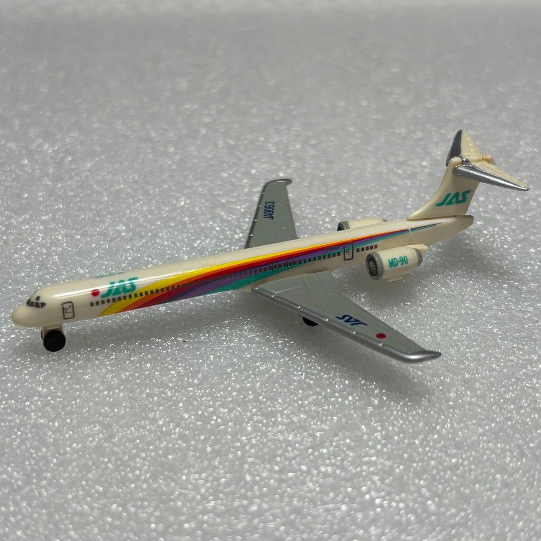 JAS日本エアシステムMD-90ミニエアプレーンモ、ミニストラップ、ポスト