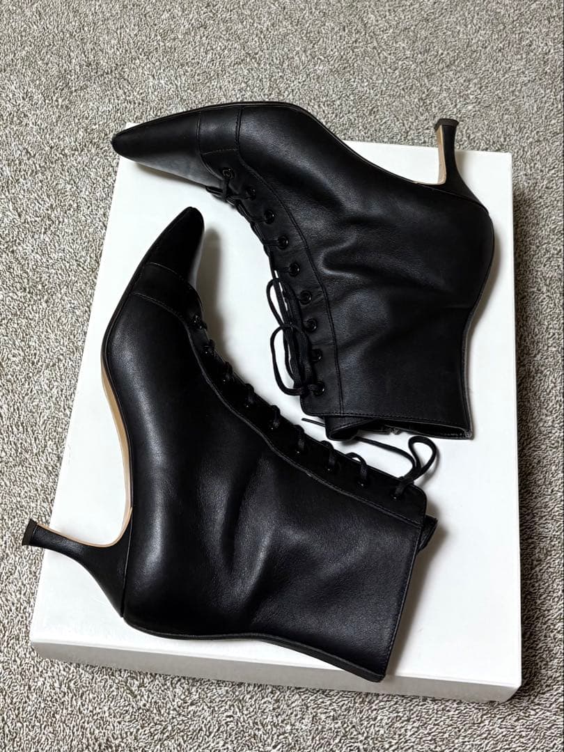 DIANA レースアップブーツ 24.5cm 黒　卒業式　袴