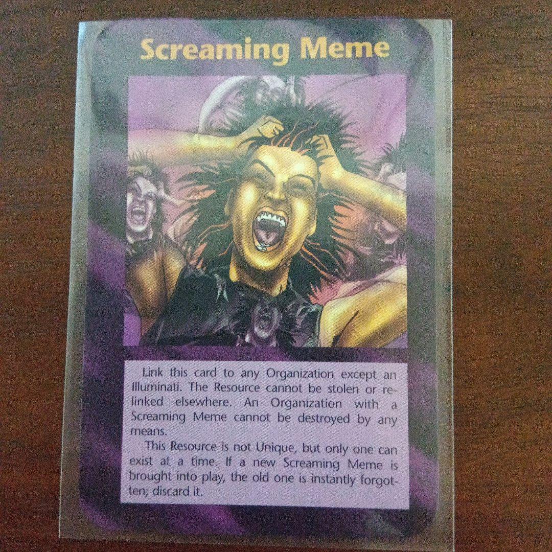 イルミナティカード　Screaming Meme（叫ぶミーム） Screaming Meme Card INWO Illuminati New World Order Assassins Game