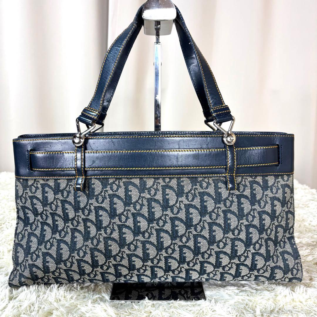 クリスチャン ディオール トロッター キャンバス レザー トートバッグ