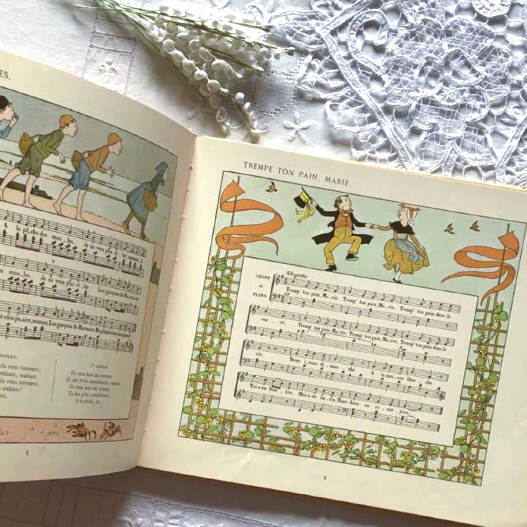 RV71 洋書 モンヴェルの楽譜絵本 ♡ かわいいフランス楽譜絵本 - メルカリ
