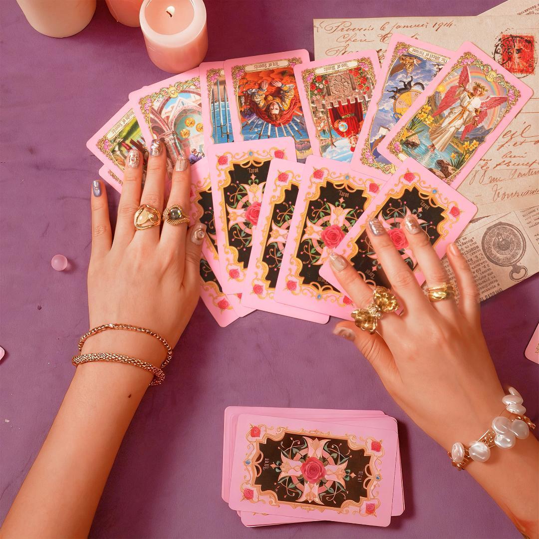 正規品タロットカード】上品なピンク縁✨優雅で幻想的✨ロマンチックな