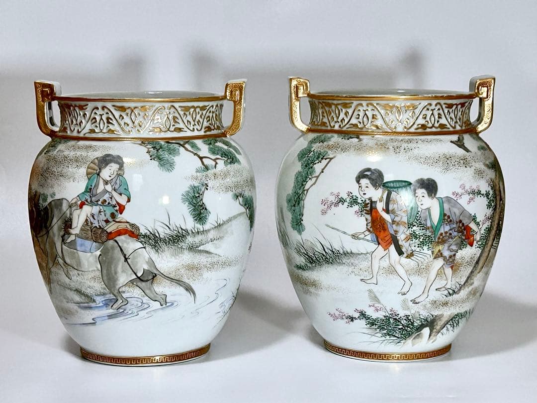 初代川本桝吉 安井如苞画 大日本七宝会社販売 牧童図花瓶一対 明治 瀬戸焼 瀬戸 IMG_8189.jpg?resize=1024,768&ssl=1