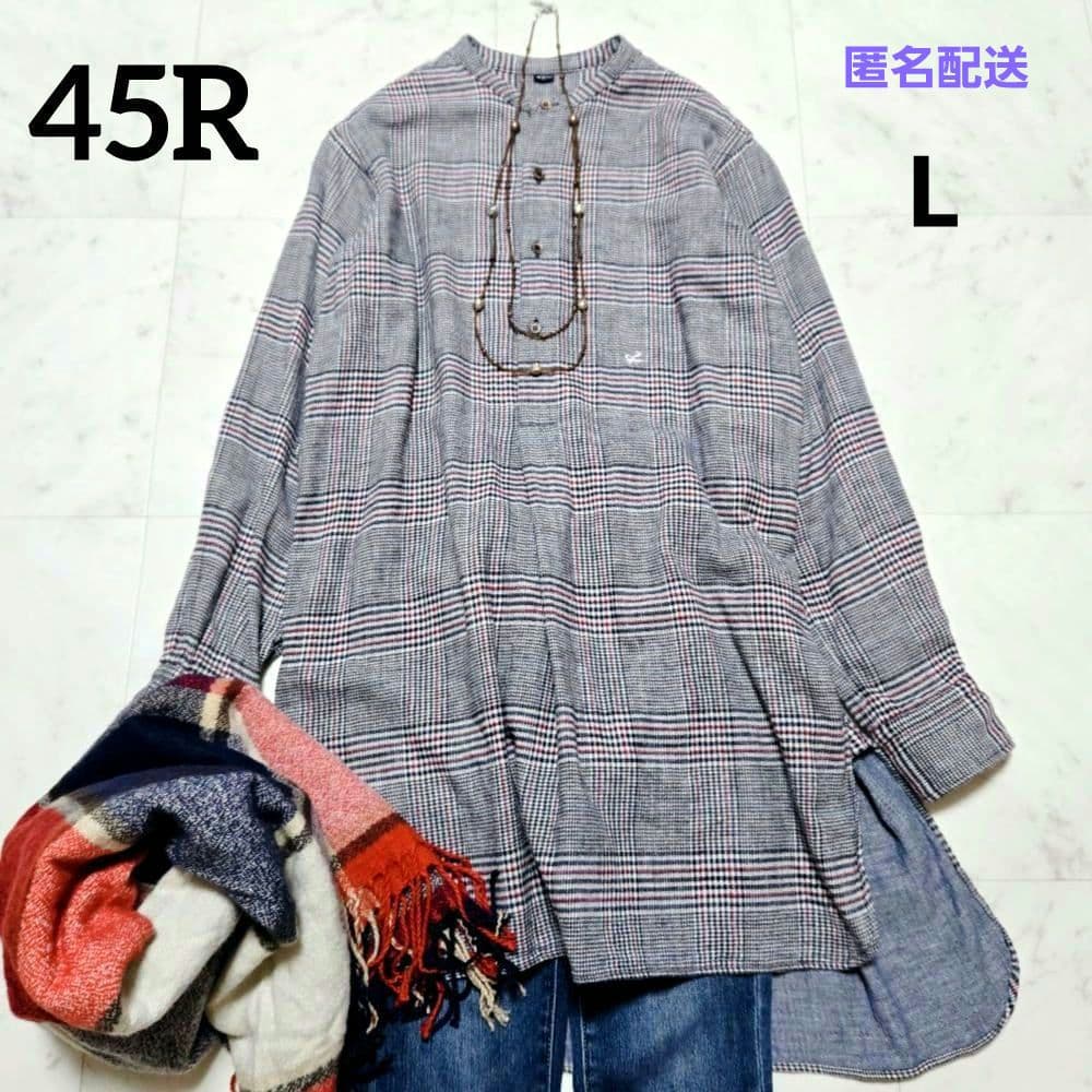 よっちゃん様 45R ★ 二重織の908グーグーシャツ ネルシャツ チェック 45Rバチストレースの908ビッグーグーシャツ: WOMEN｜45R