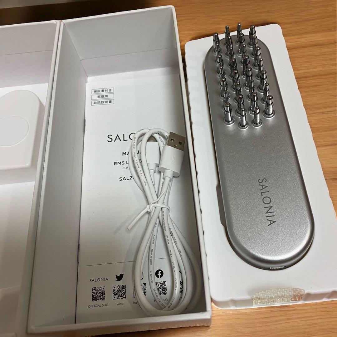 SALONIA EMS LIFT BRUSH シルバー USBケーブル付　美品 Amazon.co.jp: SALONIA サロニア EMS リフトブラシ 電気ブラシ 美顔器