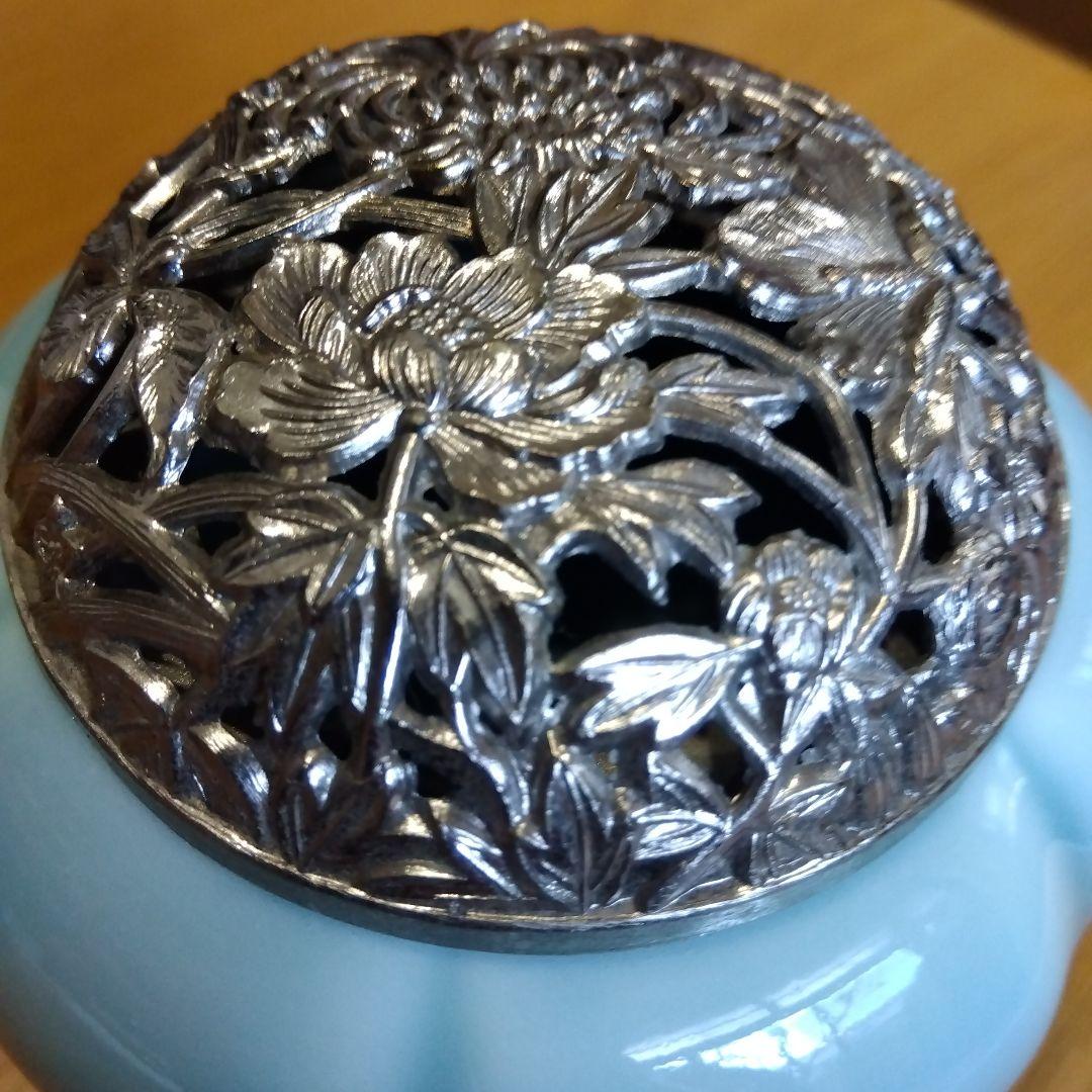 鍋島青磁 天然砧青磁 香炉 光山作 - メルカリ
