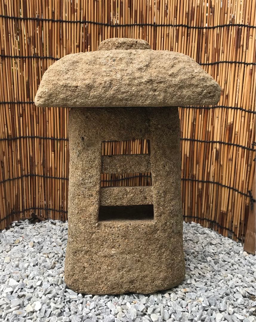 天然石・坪庭灯篭・箱庭灯篭・屋上テラス灯篭・茶庭灯篭】庭石オブジェ