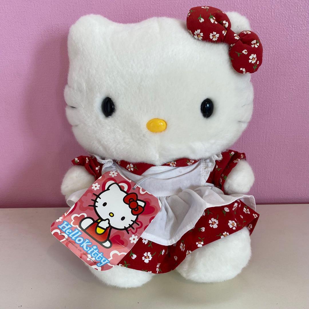 ハローキティ ぬいぐるみ エプロンドレスS 2002年レトロ サンリオ 希少