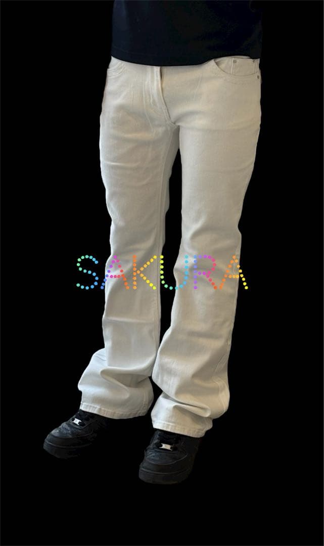 brrrsos フレアデニム swag opium y2k ホワイト - メルカリ