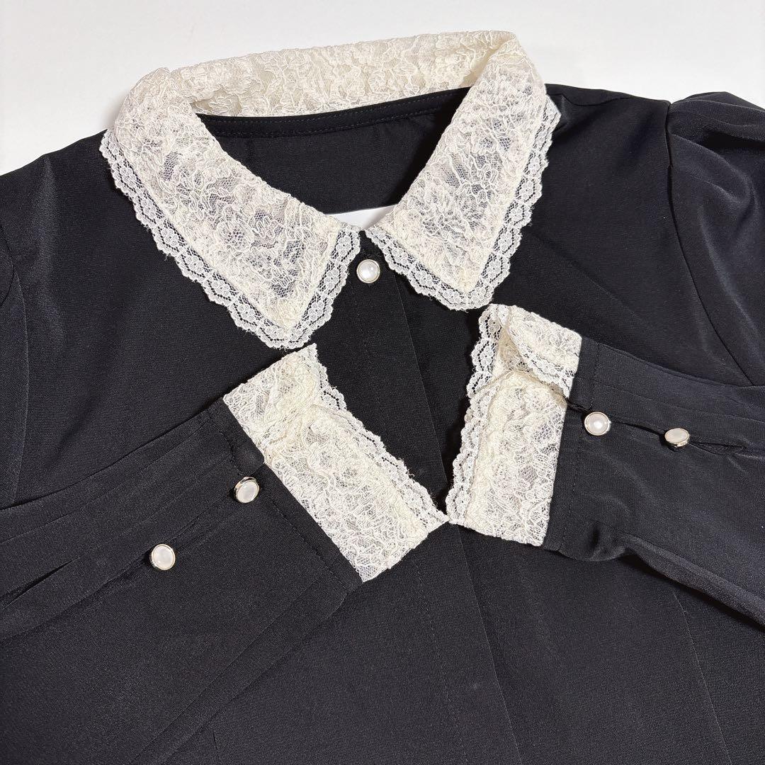 【新品タグ付き】an another angelus クレリックレース衿シャツ an another angelus（アンアナザーアンジェラス） ブラウス シャツ