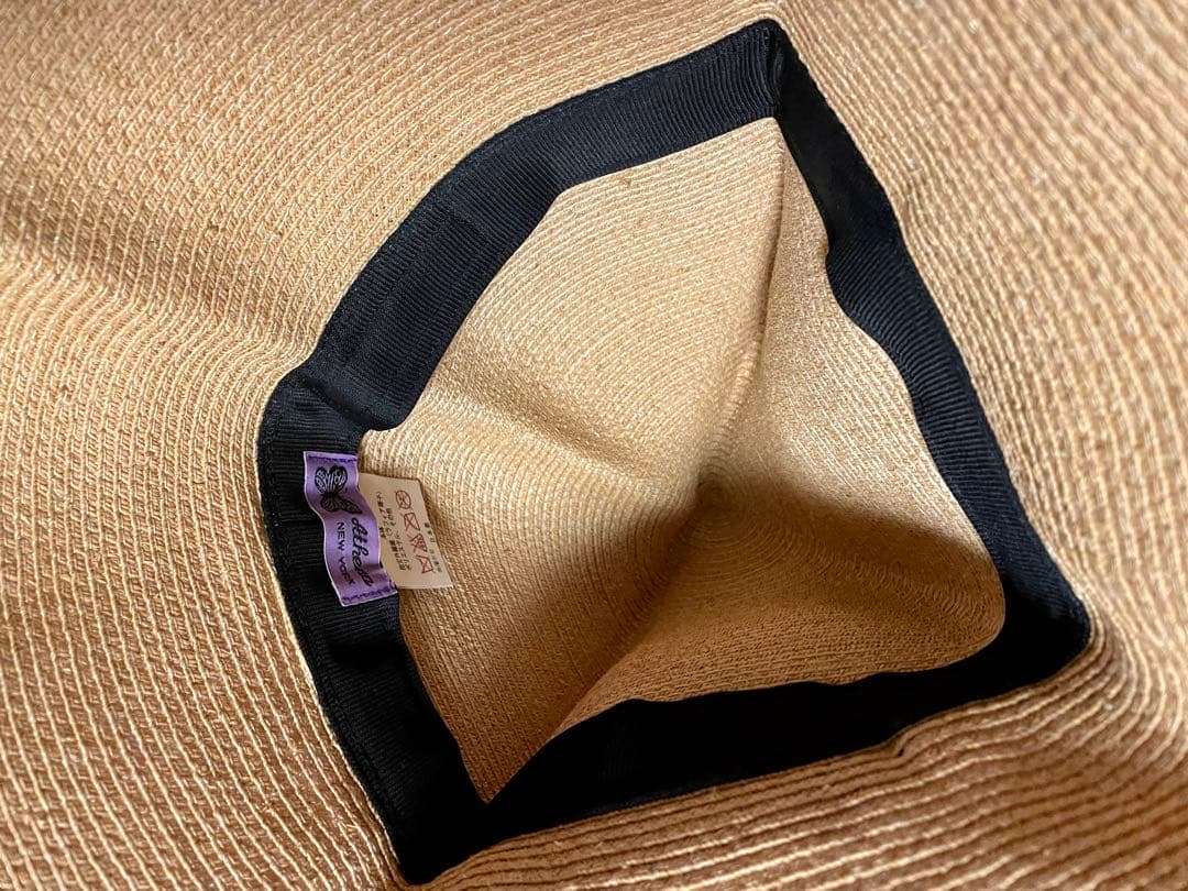 Athena New York 麦わら帽子 ベージュと黒 - メルカリ