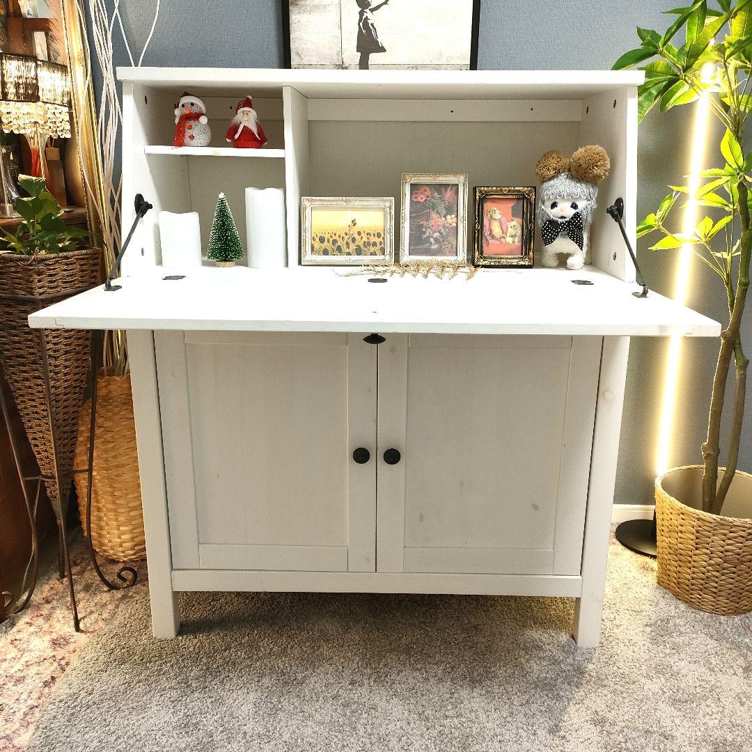 IKEA ヘムネス ライティングビューロー デスクアンティーク調 - メルカリ