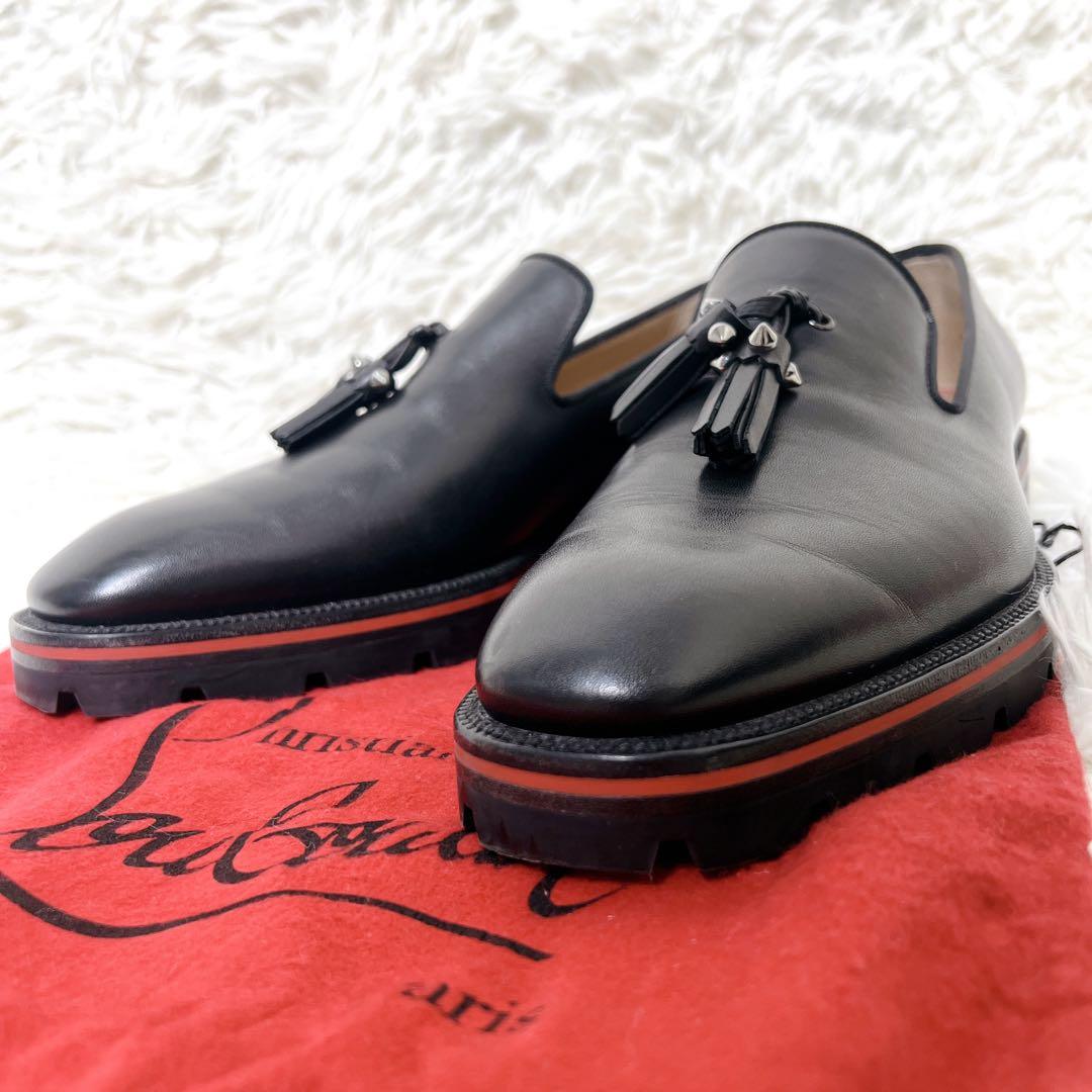 Christian Louboutin タッセルローファー 黒 赤ソール　ラグ 中古・古着通販】Christian Louboutin (クリスチャン・ルブタン