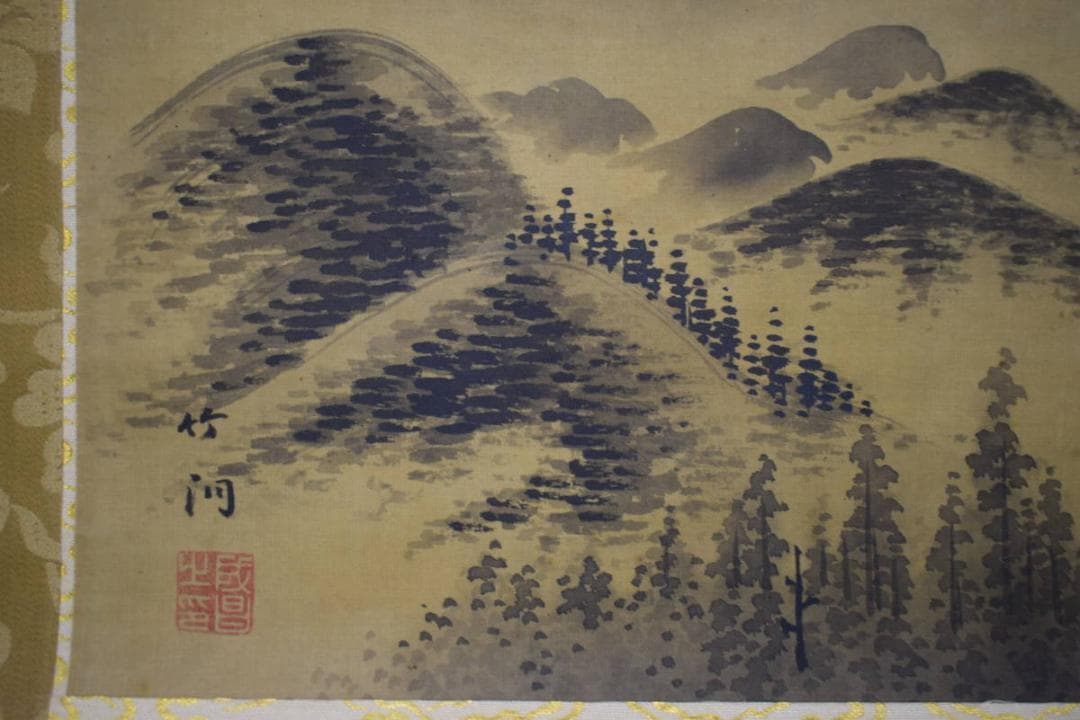 真作/中林竹洞/富士山水図/横物/大幅/布袋屋掛軸HJ-844 - メルカリ