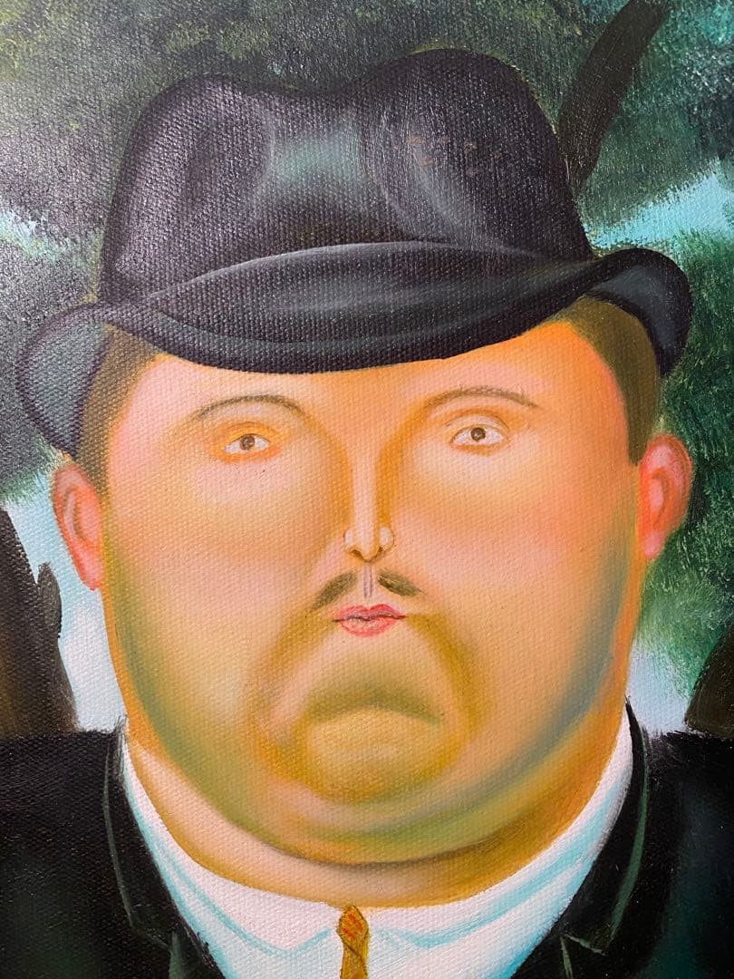 油彩画《Una familia》模写 80×64cm ボテロ風 インテリアアート