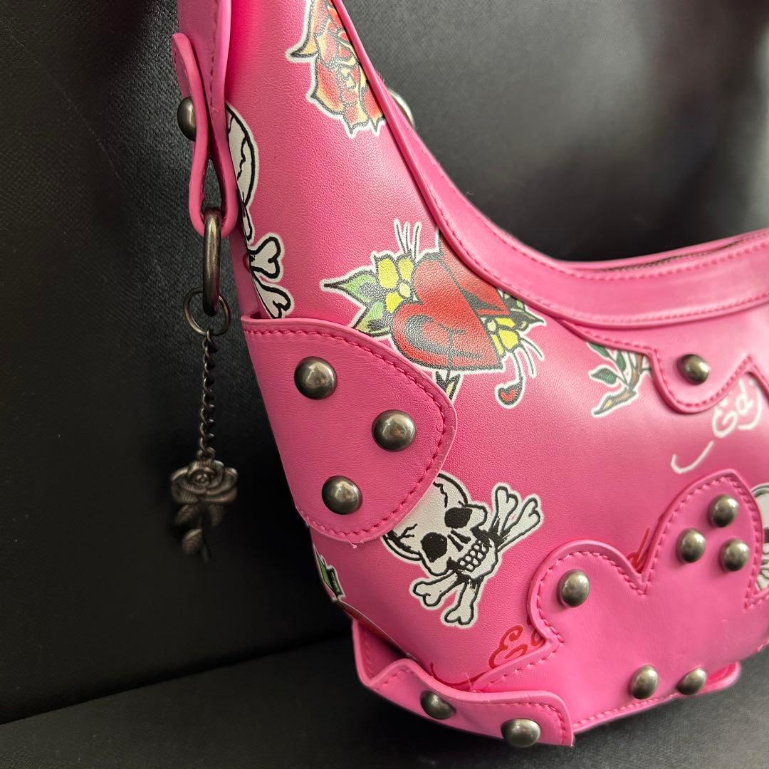 新品】Ed Hardy エドハーディー スカル ハンドバッグ y2k ピンク