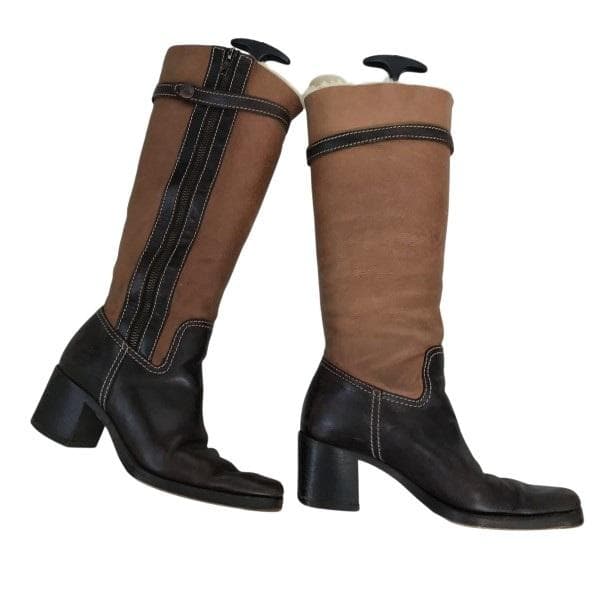 miumiu　ミュウミュウ 　ムートン　レザー　ロングブーツ　靴　23.5cm