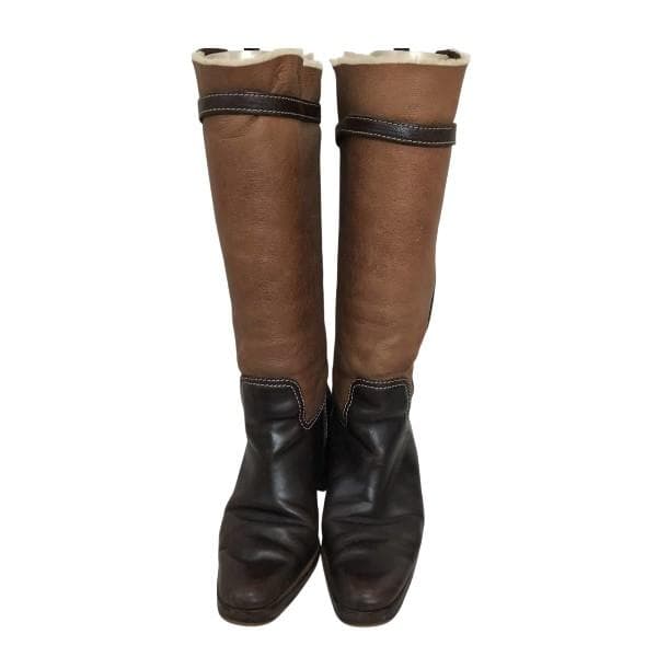 miumiu　ミュウミュウ 　ムートン　レザー　ロングブーツ　靴　23.5cm