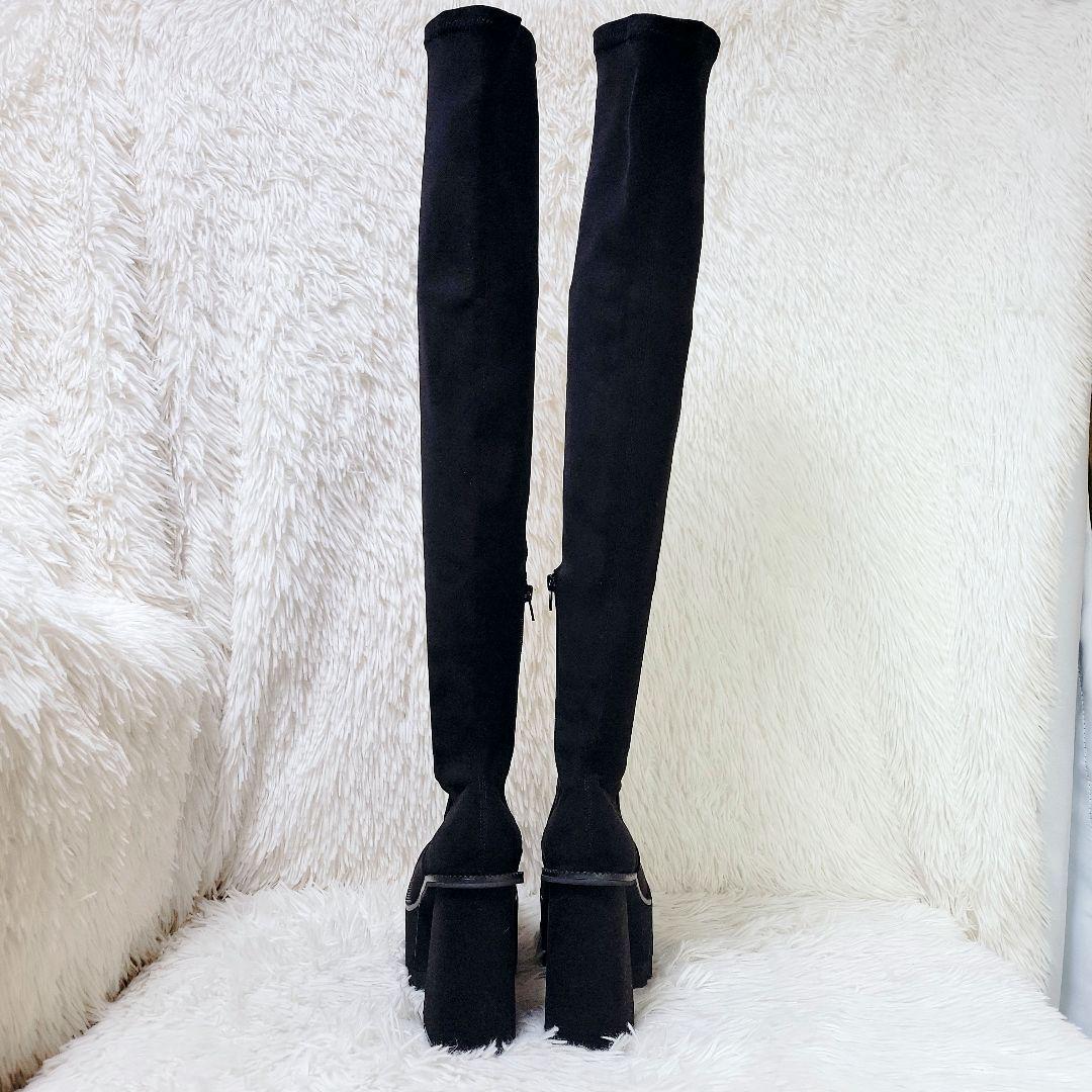 未使用✨EMODA スクエアフィットロングブーツ ニーハイブーツ 厚底 M