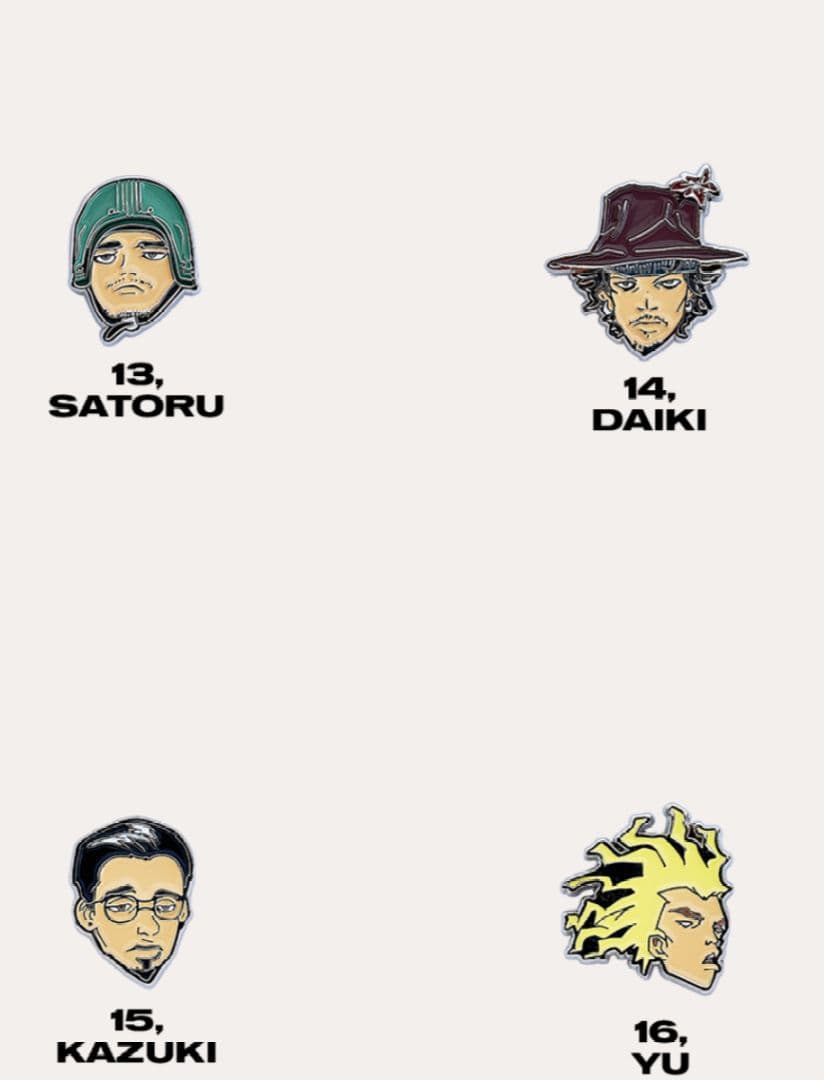 KingGnu ピンズ ピンバッジ CENTRAL 2026 メンバー4人