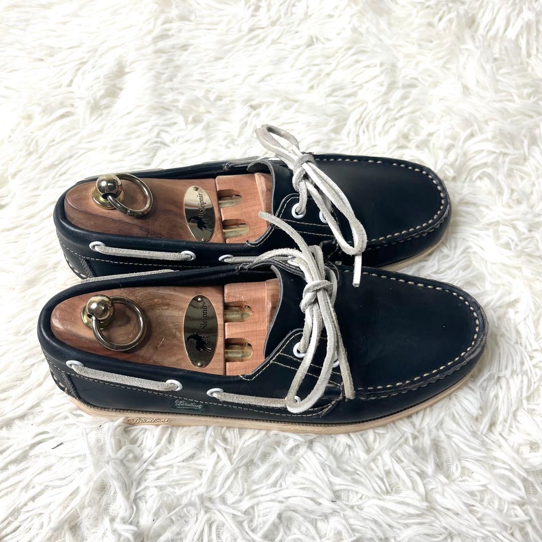 【美品】 パラブーツ デッキシューズ BARTH ネイビー 24.5cm