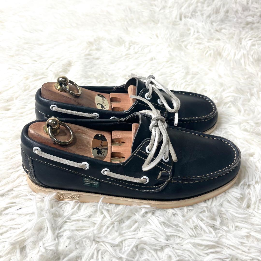 【美品】 パラブーツ デッキシューズ BARTH ネイビー 24.5cm