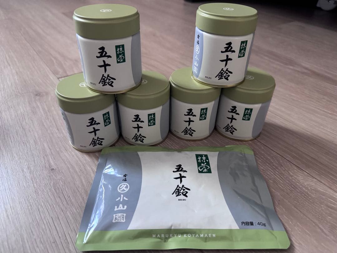 丸久小山園 抹茶 五十鈴40g x 1袋と五十鈴40g x 6缶 五十鈴 | 抹茶 | 宇治 丸久小山園