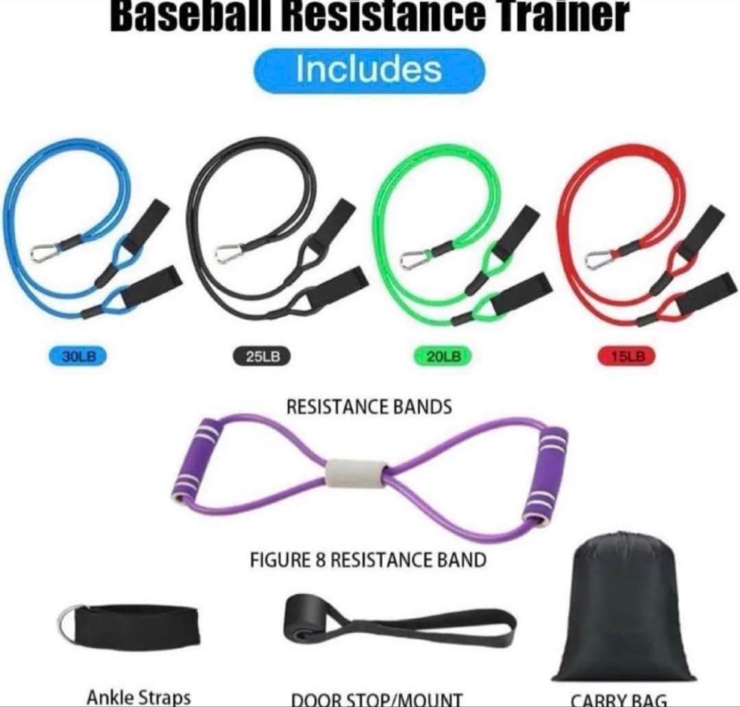 野球用 レジスタンス トレーニングバンドセット 5本 フォーム矯正