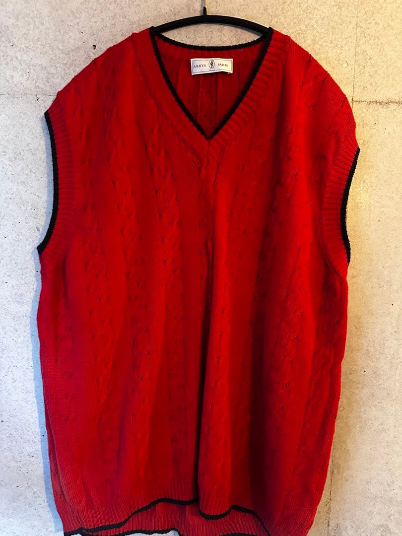 m**様 ARNYS コットンニット　ケーブル編み レッドベスト XL ケーブル編みニットベスト - レッドブラウン | ZARA Japan / 日本