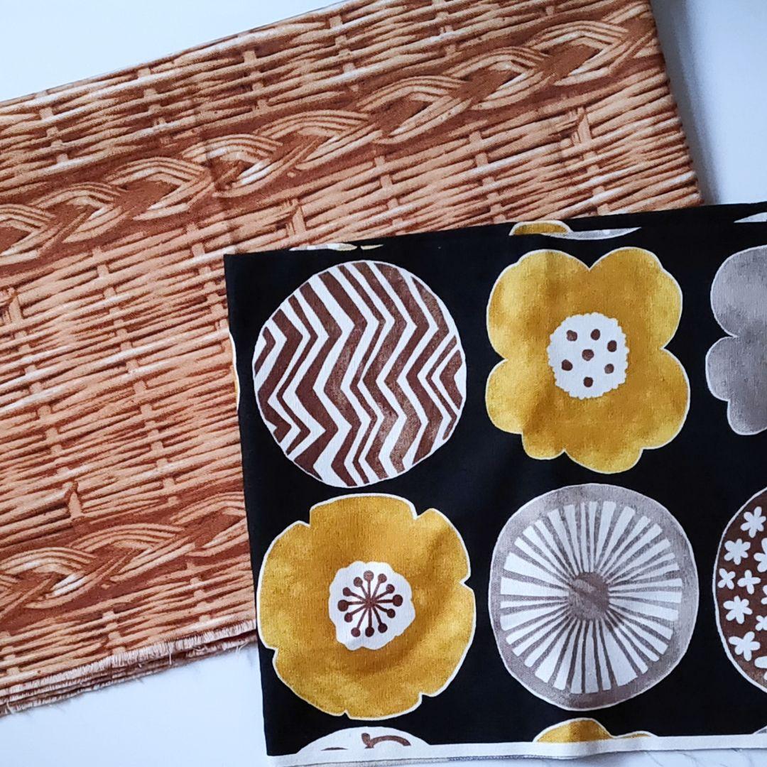 花柄 カゴ柄 生地 トリックバスケット はぎれセット ハンドメイド
